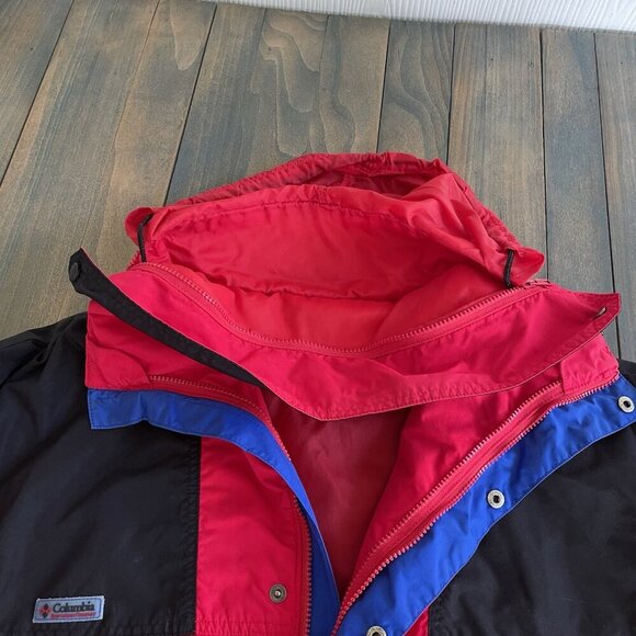 VINTAGE 90s Y2K Columbia Vamoose Ski Jacket Red Black Blue Men's Size Large (P8) - Picture 6 of 11